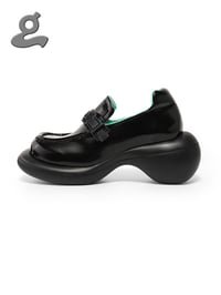 Image 2 of Microfiber Leather Black Platform Shoes