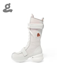 Image 2 of White Lace-up Boxing Boots
