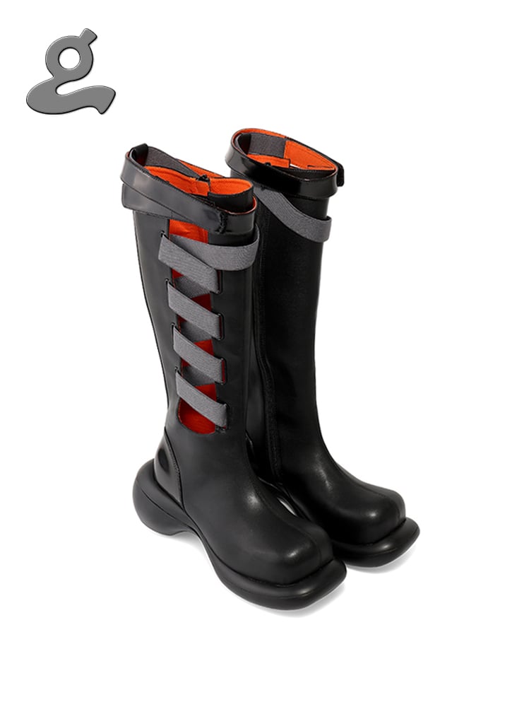 Image of Elastic Tape Black Boots