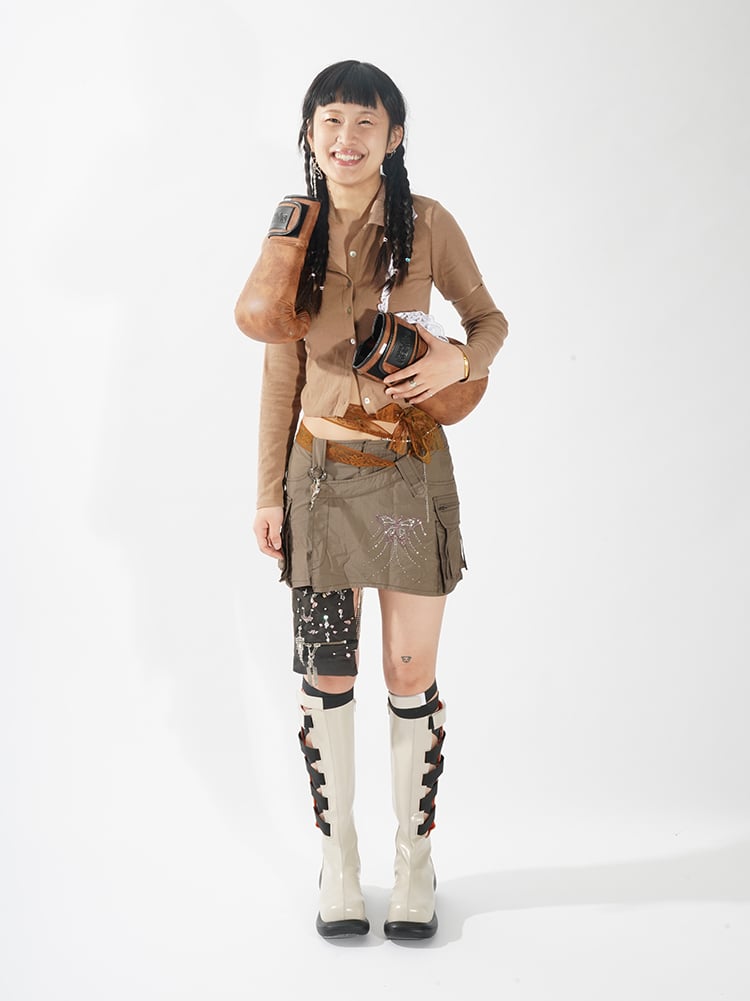Image of Cream Elastic Tape Boots