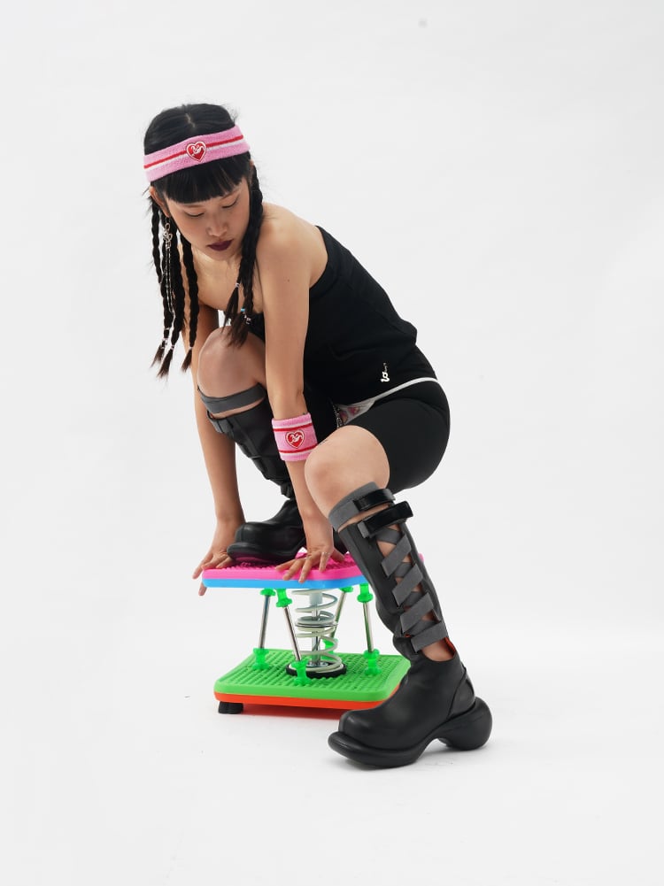 Image of Elastic Tape Black Boots