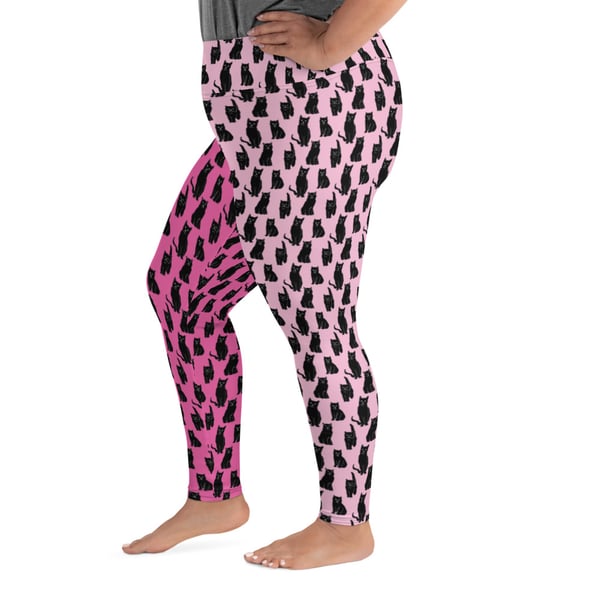 Image of TWO TONE KITTIES All-Over Print Plus Size Leggings