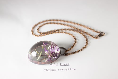 Image of Wild Thyme (Thymus serpyllum) - Copper Plated Necklace #2