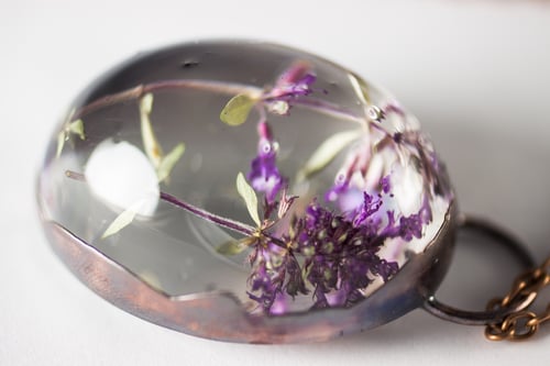 Image of Wild Thyme (Thymus serpyllum) - Copper Plated Necklace #2