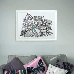 Image of Hither Green SE13 & Lee Green SE12 - Typographic Street Map
