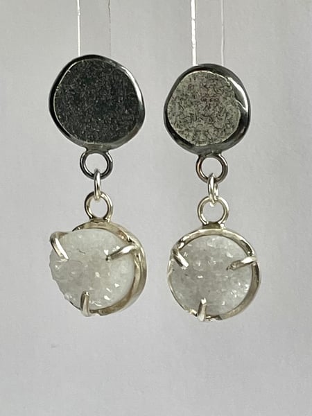 Image of Druzy and silver earrings