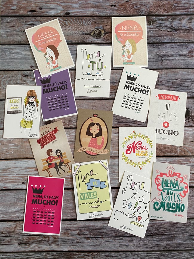 11 Postales Nena tú vales mucho-envío incluido