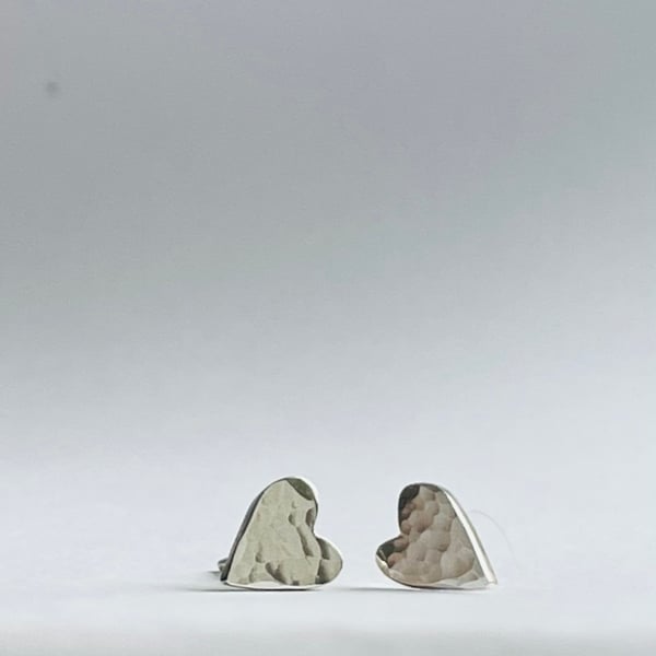 Image of Silver heart studs 