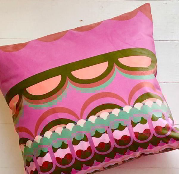 pink patterned cushion