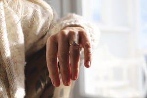 Image of 18ct Rose Gold, Brilliant Cut Grey Diamond ring IOW166