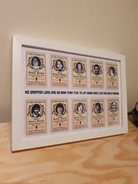 Image 2 of Framed 1981 Hunger Strike Memorial Cards.