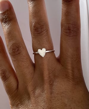 Image of Silver stacking heart ring