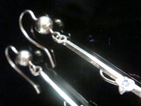 Image 3 of EDWARDIAN VICTORIAN 9CT YELLOW GOLD PUFF HEART SEED PEARL DROP EARRINGS