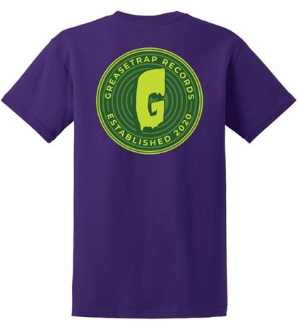 Greasetrap Records - Purple Tee (Green Logo)
