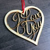 Valentines Gift Set - I Love You card and Heart Pin