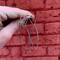 Image 1 of ⚭♡ Twisted Heart Hoops ♡⚭