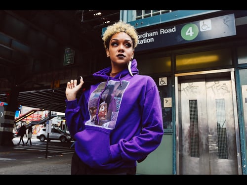 Image of 98 Sense Hoodie  Purple/Black 