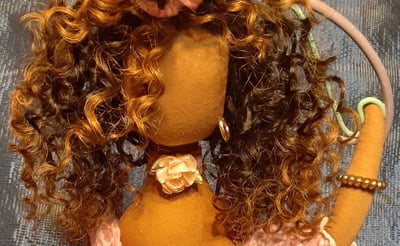 Image of One of of a kind, handmade cloth doll.
