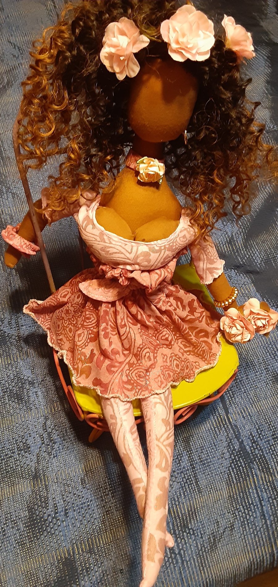 Image of One of of a kind, handmade cloth doll.