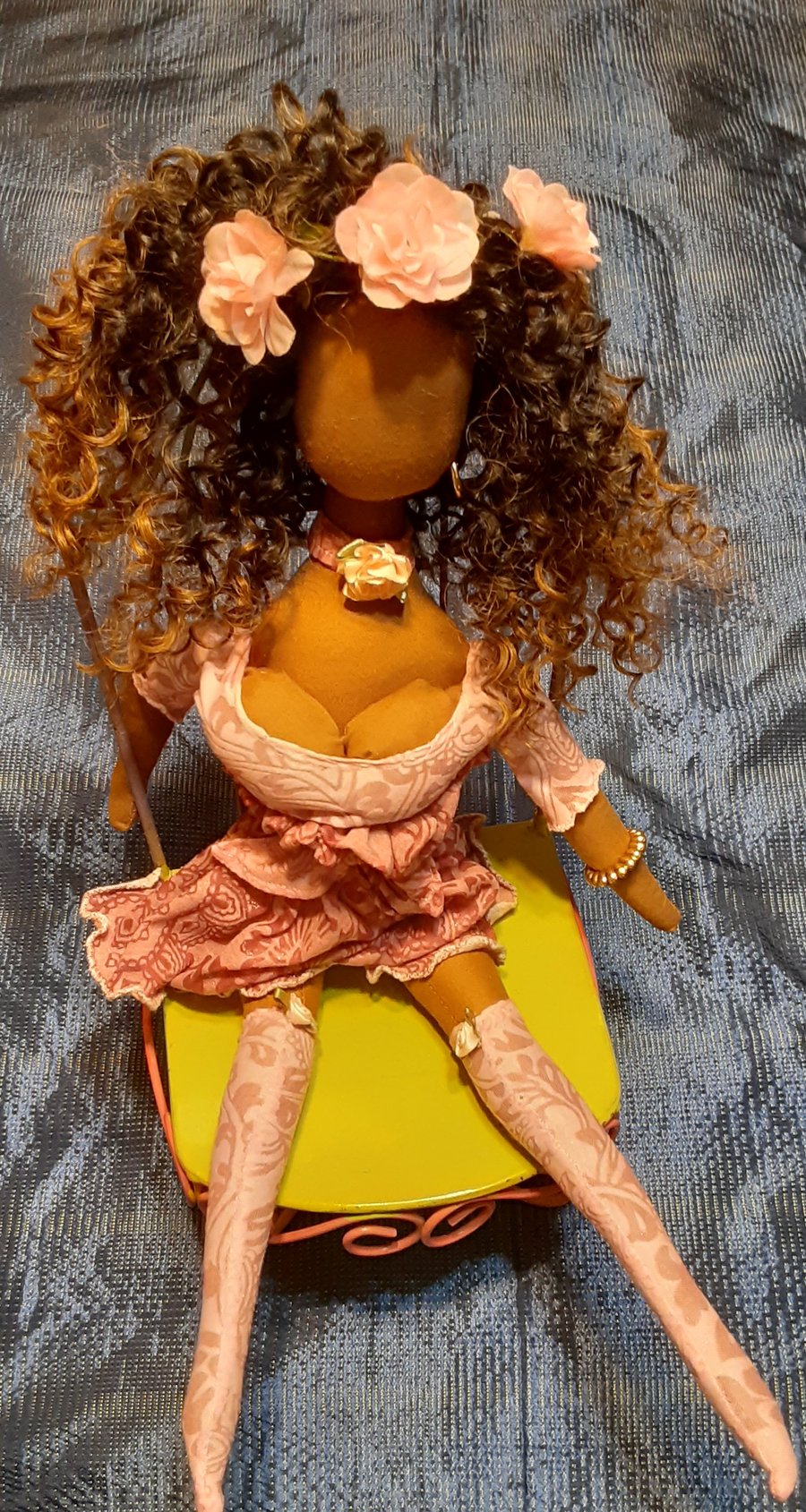 Image of One of of a kind, handmade cloth doll.