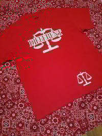 Image 1 of Red & White "DIFFERENT" t-shirt