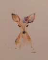 Original Bambi Watercolour Painting