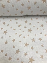 Image 3 of Piqué Tapicería - Estrellas Blanco/Beige - 14€/m