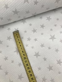 Image 4 of Piqué Tapicería - Estrellas Blanco/Gris - 14€/m