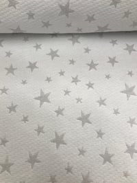 Image 3 of Piqué Tapicería - Estrellas Blanco/Gris - 14€/m