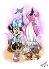 Cinderella Minnie- A4 Print 