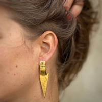 Image 1 of Gold Triangle Earrings