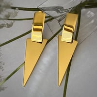 Image 2 of Gold Triangle Earrings