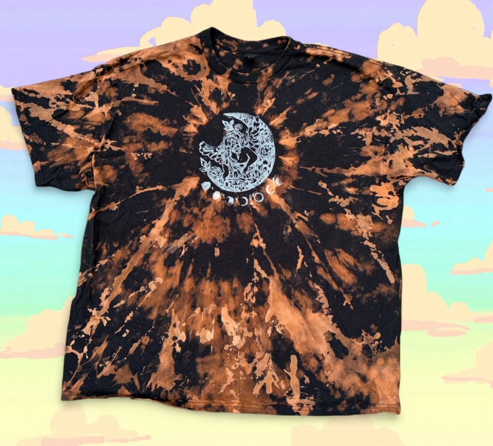 Image of READY TO SHIP-Limited Edition Bleach Tie-Dye Eclipse Cherub Tee