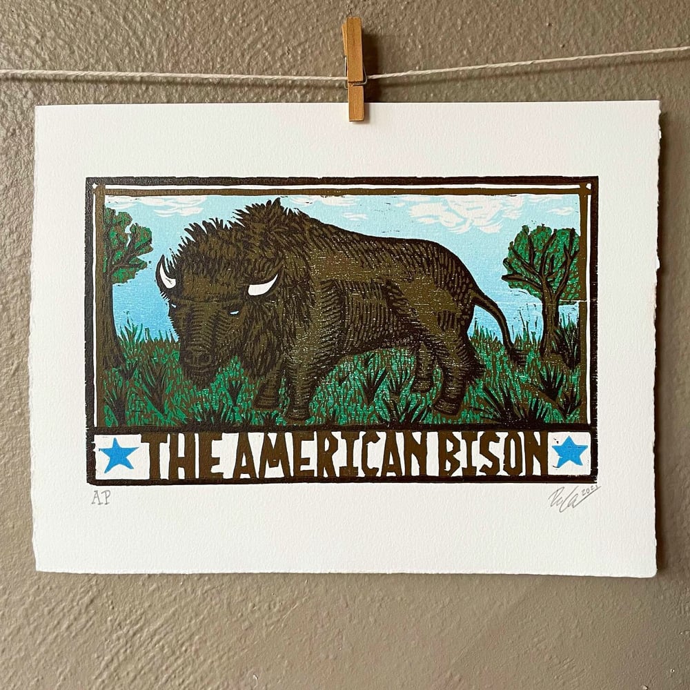 Image of THE AMERICAN BISON woodcut
