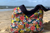 Sac Yvonne & Annette happy flowers and blue denim