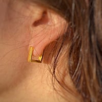 Image 3 of Gold Square Earrings