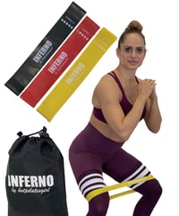 Inferno Rubber Fitness Bands Set (1 Med, 1 Heavy, 1 Ex Heavy)