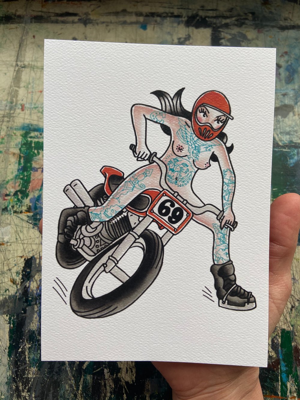 Flat Track Babe Print