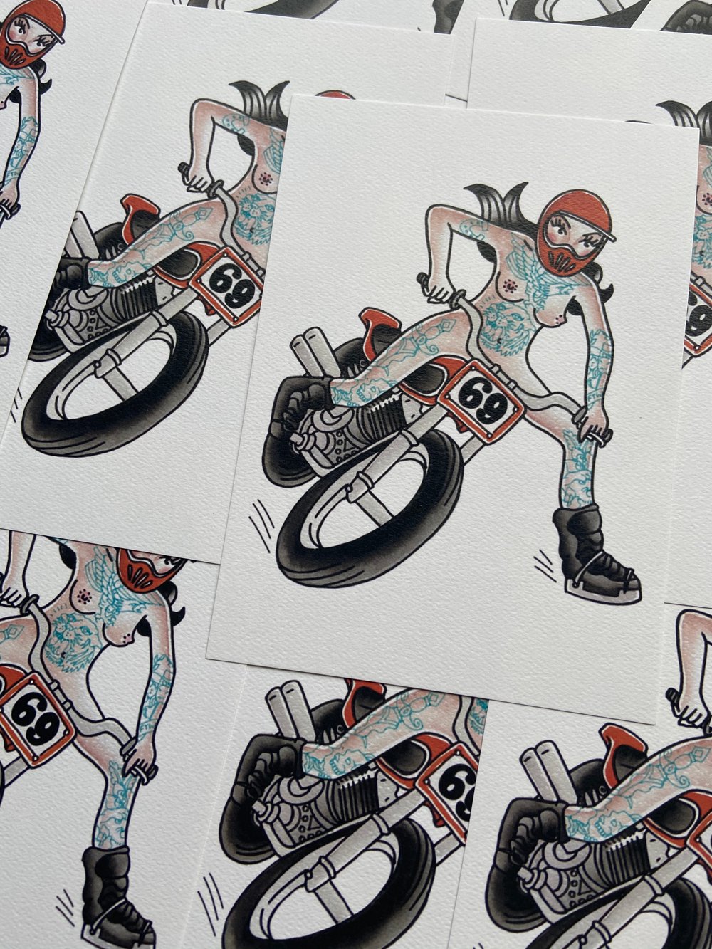 Flat Track Babe Print