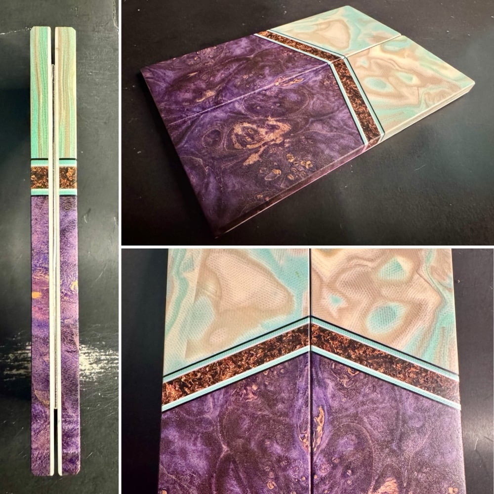 Image of Burl G10 & Maple Burl Segmented Knife Scales