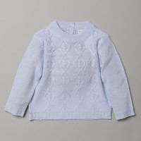Image 3 of BABY BOYS CABLE KNITTED 3 PIECE SHAWL SET  