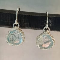 Sterling and Blue Topaz Crochet Earrings