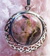 Circular Rhodonite Pendant / Necklace