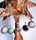 Circular Rhodonite Pendant / Necklace