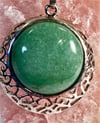 Circular Green Aventurine Pendant / Necklace