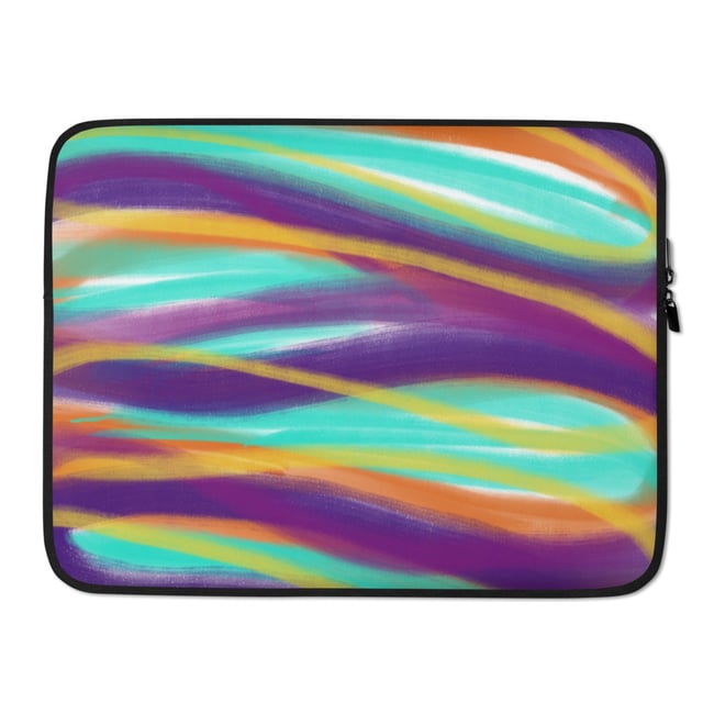 PU 4G With Printed Stripes Laptop Sleeve 14 inches - TH