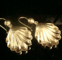 Image 2 of ORIGINAL VICTORIAN HIGH CARAT 15CT LARGE SHELL CULTURED PEARL DROP EARRINGS