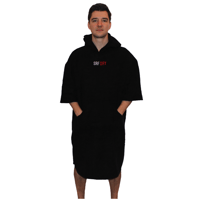 SRFDRY Towel Surf Dry Changing Robe | Large Surfing, Swim & Watersport Poncho Black