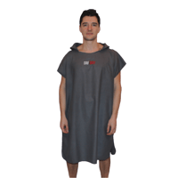 SRFDRY Quick Dry Microfibre Surf Changing Robe | Swimming & Beach Hooded Poncho Towel Grey