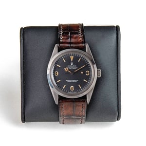 Image of Hand-stitched Patina Brown Alligator watch strap
